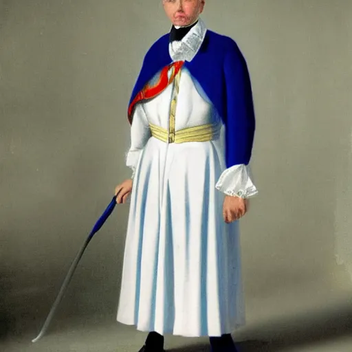 Prompt: photo of a french lawyer wearing a formal court dress, contemporary, color