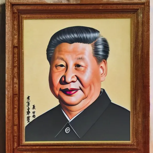 Prompt: xi jinping at a very old age, portrait