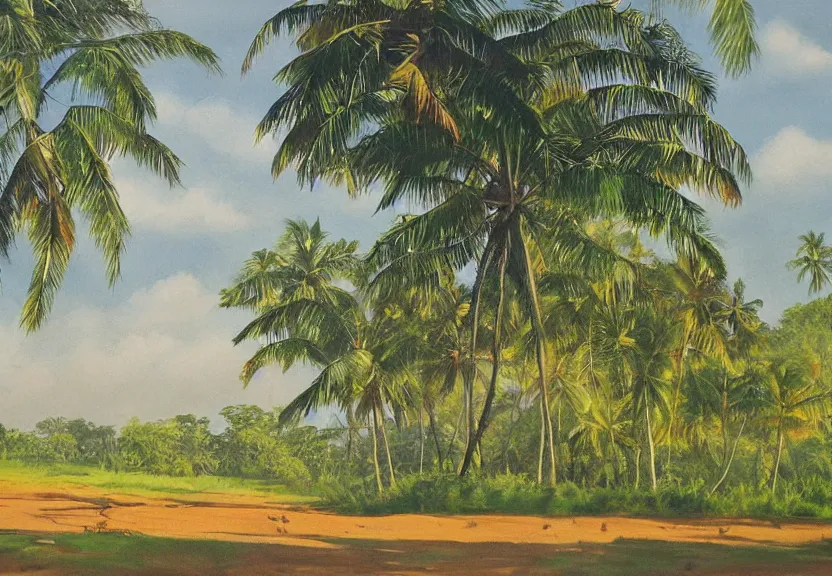 Image similar to sri lankan landscape, painting by david paynter,