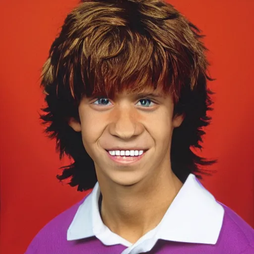 Image similar to yearbook photo of shaggy from scooby - doo, hyperrealistic, award winning