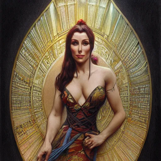 Prompt: amazing lifelike award winning pencil illustration of cher trending on art station artgerm Greg rutkowski alphonse mucha cinematic