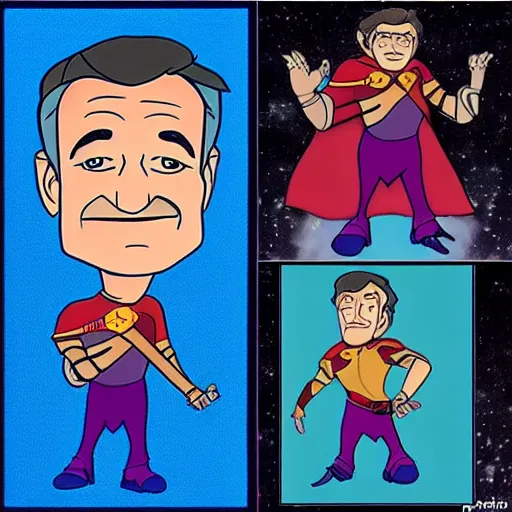 Prompt: robin williams in the style of the animated series arcane