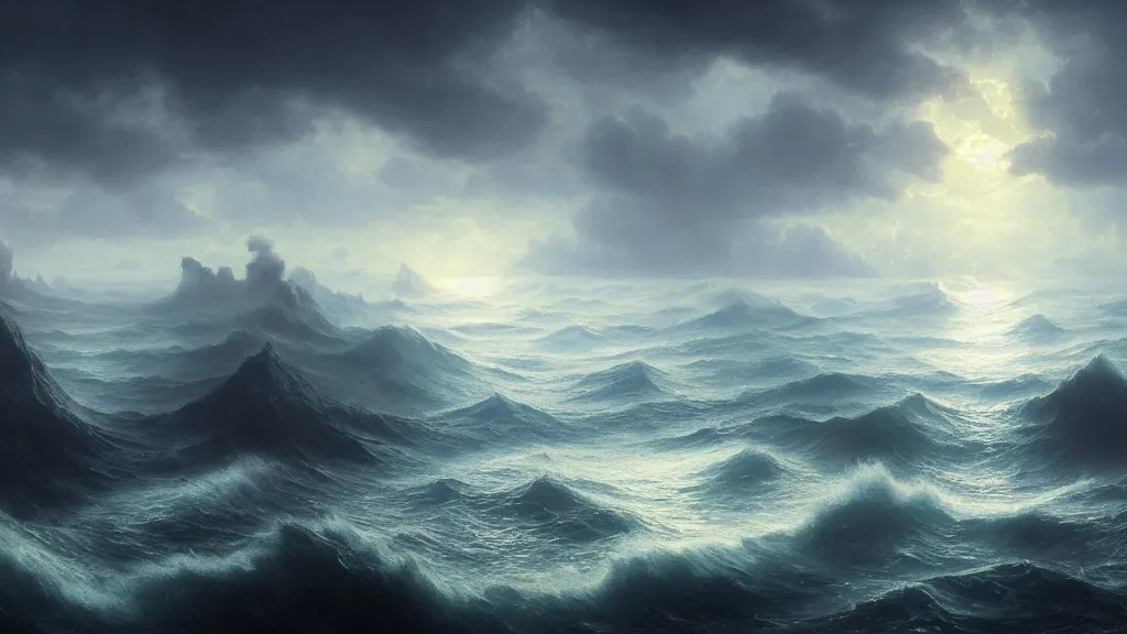 Image similar to the oceans of europa. andreas achenbach, artgerm, mikko lagerstedt, zack snyder 3 8 4 0 x 2 1 6 0