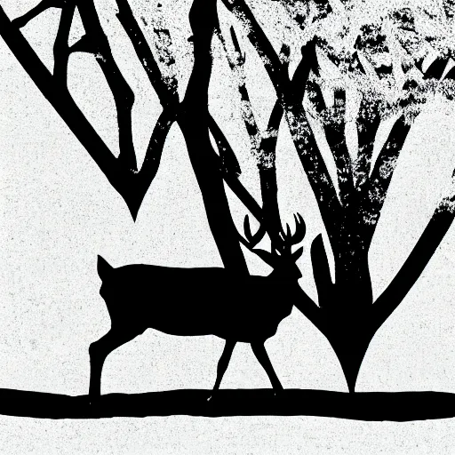 Image similar to negative space, deer, silhouette of a forest