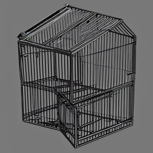 Image similar to human in small animal cage, ultra detailed, 4 k.