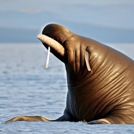 Image similar to a walrus with big tusks