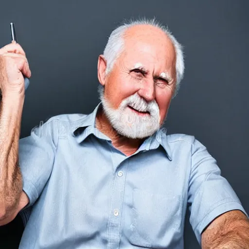 Image similar to portrait of hide the pain harold, accurate and detailed, stock photo, realistic, 8k, by a famous photograph, Canon DLSR