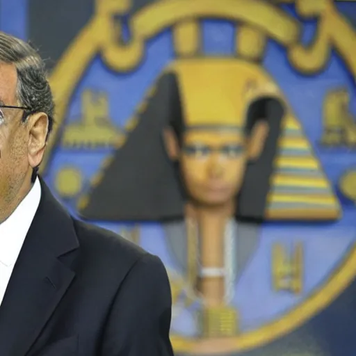 Prompt: florentino perez as egyptian pharaoh