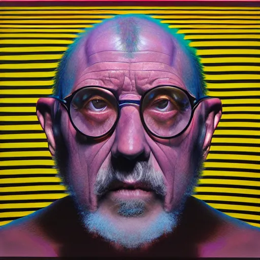 Image similar to ethos of ego. mythos of id. by chuck close, hyperrealistic photorealism acrylic on canvas