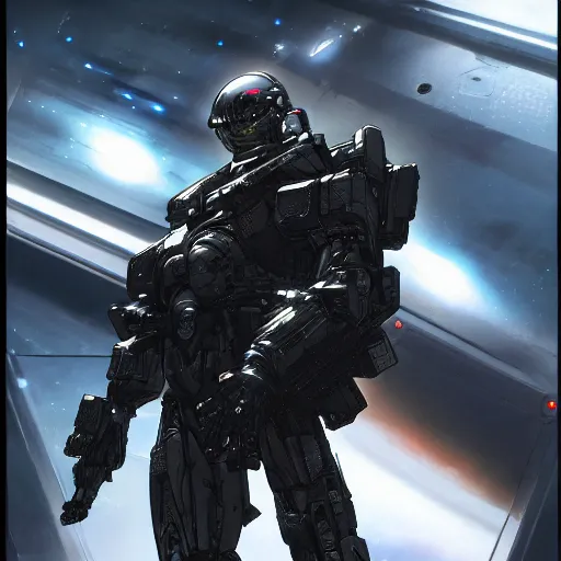 Image similar to award winning, extremely photorealistic, bokeh, beautiful detail, stars in the sky, cybernetic, sci-fi space game art, jeon Jungkook holding a gun. Photoreal, alien planet art by Akihito Yoshitomi AND Yoji Shinkawa AND Greg Rutkowski, Mark Arian trending on artstation