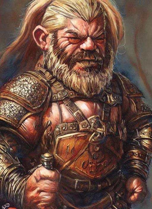 Image similar to a realistic fantasy portrait painting of a male dwarf warrior, ultra detailed, art by ralph horsley, swanland, sabbas