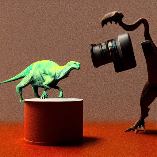 Image similar to photography, 3 d render, cellphone mixed with dinosaur, water,