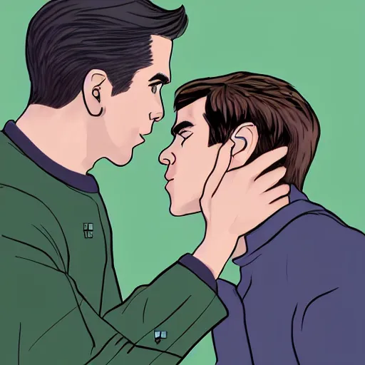 zachary quinto and chris pine kiss