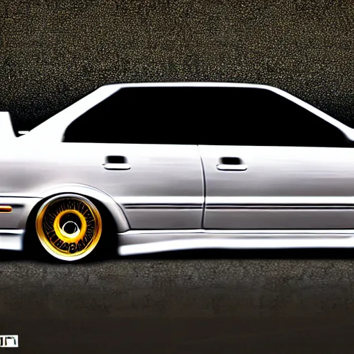 Image similar to a car JZX100 turbo drift at illegal car meet, Kanagawa prefecture, city midnight mist lights, cinematic color, photorealistic, highly detailed wheels, 200MM