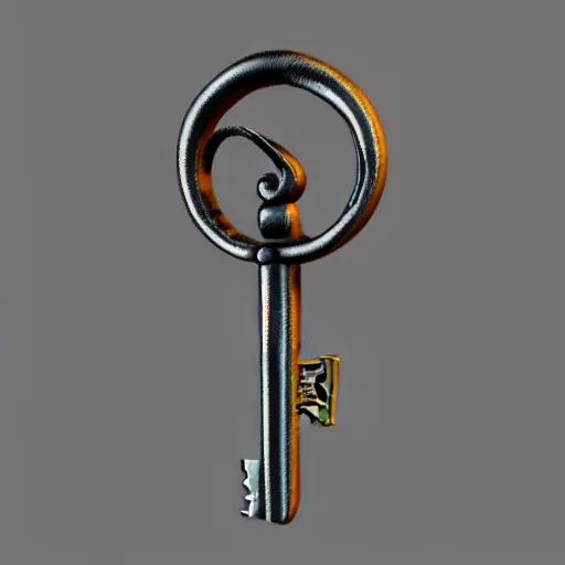 Prompt: a metal key for the cage, rpg game inventory item, low poly 3d style