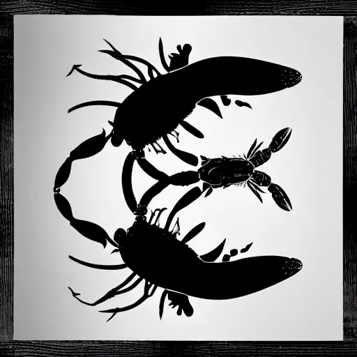 Image similar to lobster, silhouette, abstract, black and white, photography,