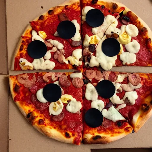 Prompt: nerd emoji eating pizza