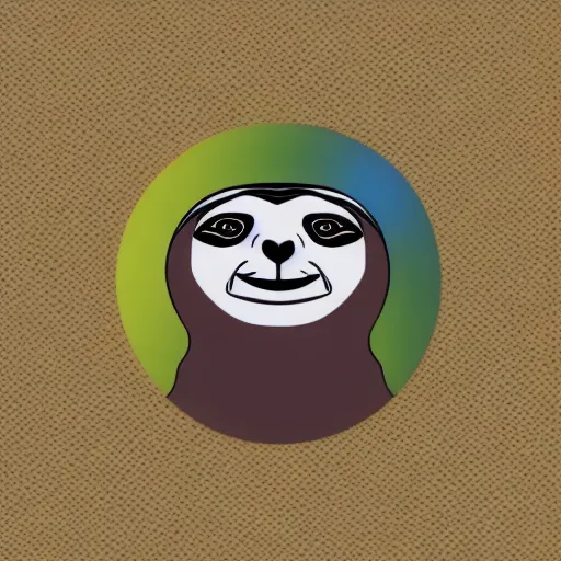 Prompt: professional digital art logo of a sloth, no background or textures, two tone colors only.