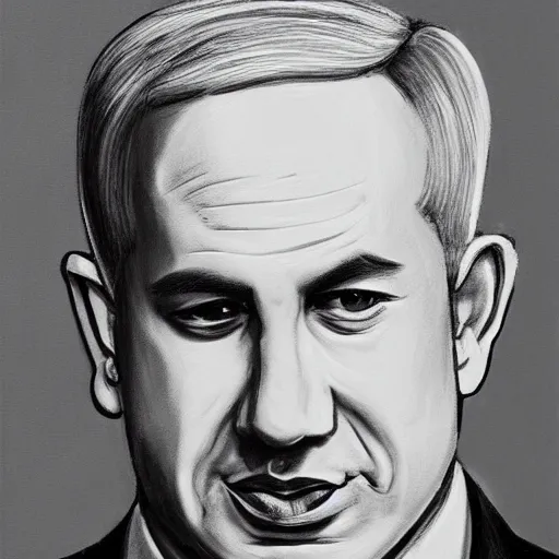 Prompt: a portrait of benjamin netanyahu by hillier dan