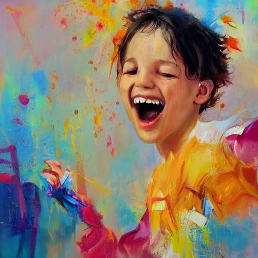 Prompt: The joy of life, trending on artstation, expressive painting