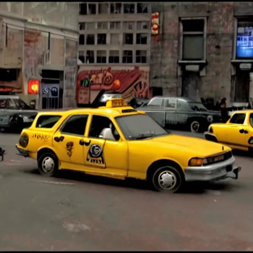 Prompt: a still of from the movie taxi driver crossover with the game chrono trigger