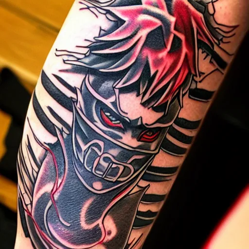 Create a vector design for tattoo with bold outlines containing a girl from  samurai culture