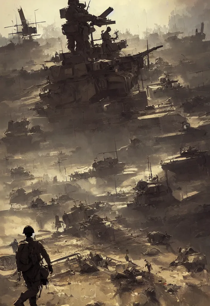 Prompt: ismail inceoglu painting of world war two, painting, line art, art concept for a book cover, trending on artstation, by greg manchess and by craig mullins and by kilian eng and by jake parker