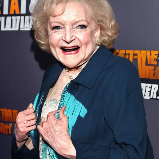 Prompt: betty white turning into a werewolf