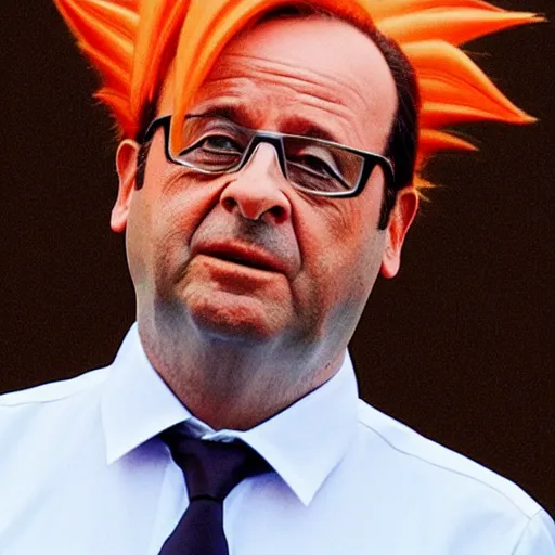 Image similar to François hollande is a super saiyan, by Gainax Co,