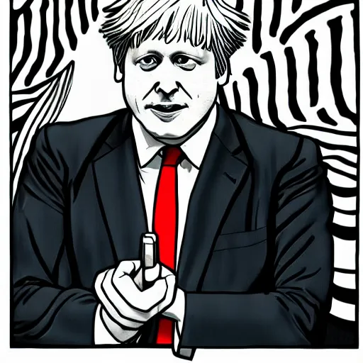 Image similar to boris johnson in junji ito style