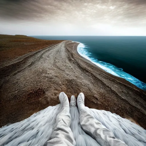 Image similar to the edge of the world, hyperrealistic photography