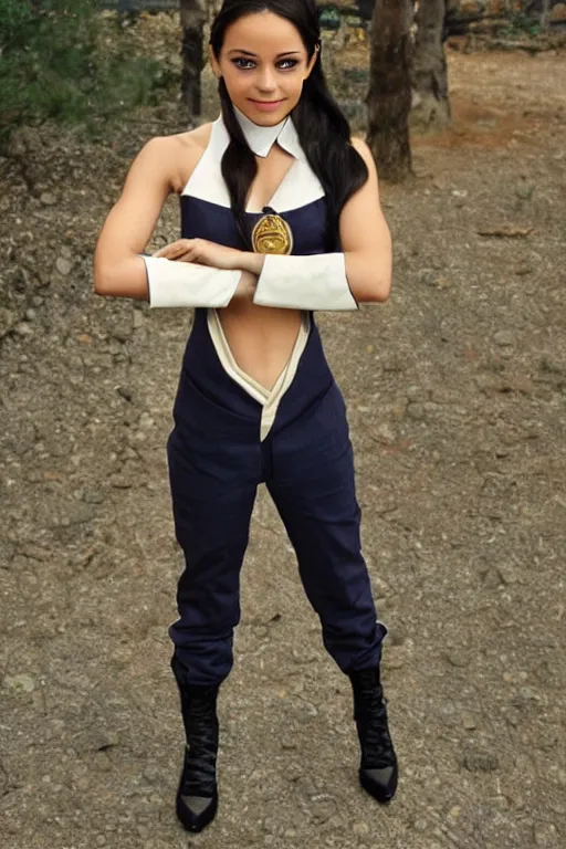 Image similar to full body photo of real - life katara from avatar the last airbender, high heels