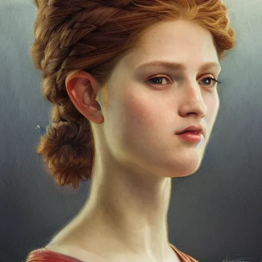 Prompt: portrait of a peasant bart simpson maiden, intricate, elegant, highly detailed, digital painting, artstation, concept art, smooth, sharp focus, illustration, art by artgerm and greg rutkowski and alphonse mucha and william - adolphe bouguereau