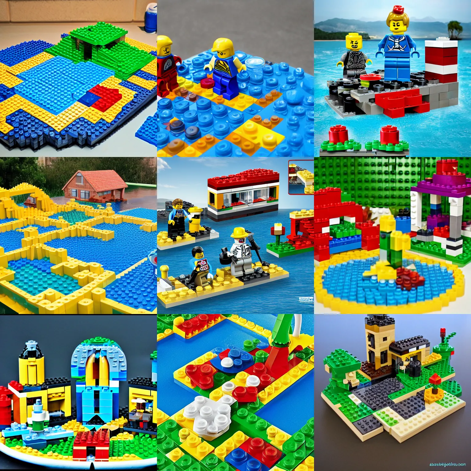 Prompt: dath water lego