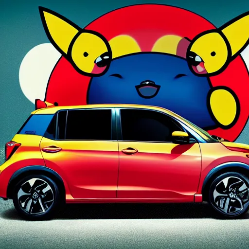 Prompt: Honda e as Pikachu