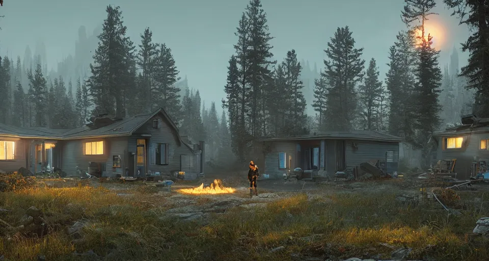 Image similar to home is obsolete, realistic rendering, unreal engine, 4k, hdr, high dynamic range, f12, simon stalenhag