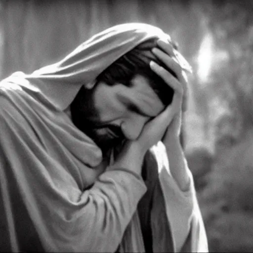 Prompt: facepalm jesus, facepalm, cinematic