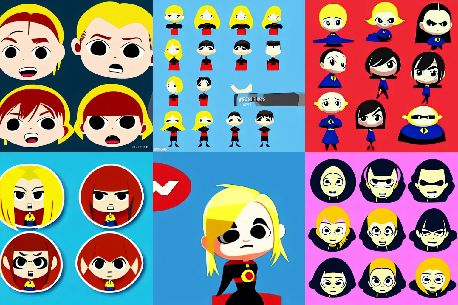 Prompt: pixiv chibi single character reaction sticker for the incredibles, clean vector art