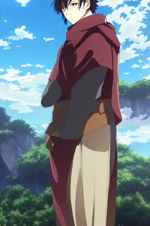 Image similar to a portrait of a character in a scenic environment by ufotable