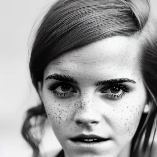 Image similar to close up portrait photo of emma watson, redhead freckles, 8 k, masterpiece, pinup, highly detailed, smooth, sharp focus