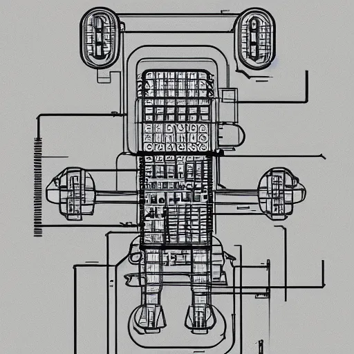 Prompt: a very detailed schematic blueprint of a nanobot