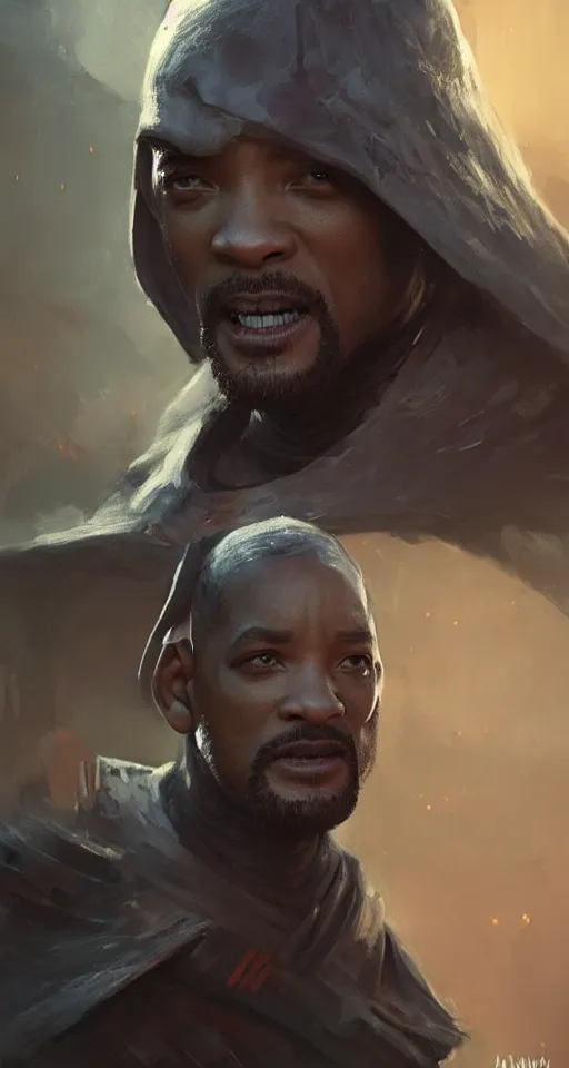 Prompt: will smith as a star wars sith lord, cinematic lighting, highly detailed, concept art, art by wlop and artgerm and greg rutkowski, masterpiece, trending on artstation, 8 k