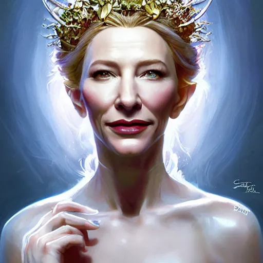 portrait of cate blanchett as titania, summer queen. | Stable Diffusion ...