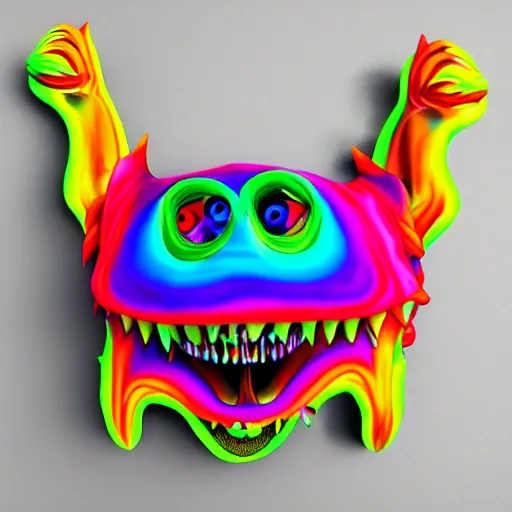 Image similar to psychedelic 3 d monster playdoe