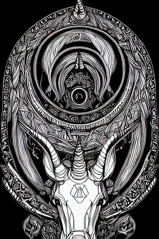 Prompt: satanic unicorn, symmetrical, highly detailed, digital art, sharp focus, trending on art station, red and black