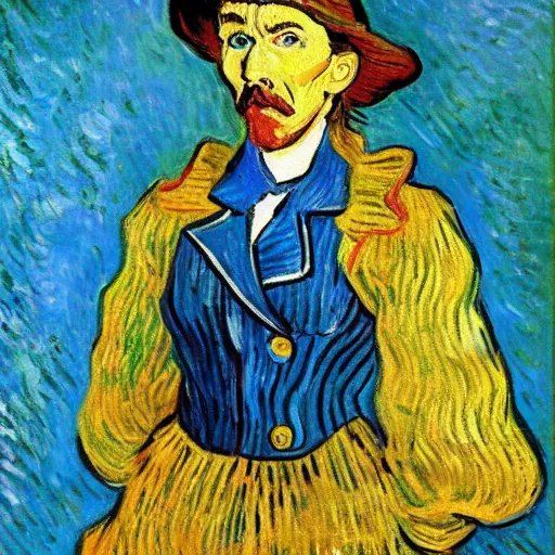 Image similar to Portrait painting of modern Vincent Van Gogh cosplaying as Gal Godot Wonder Woman Superhero by Claude Monet, original Post Impressionist art