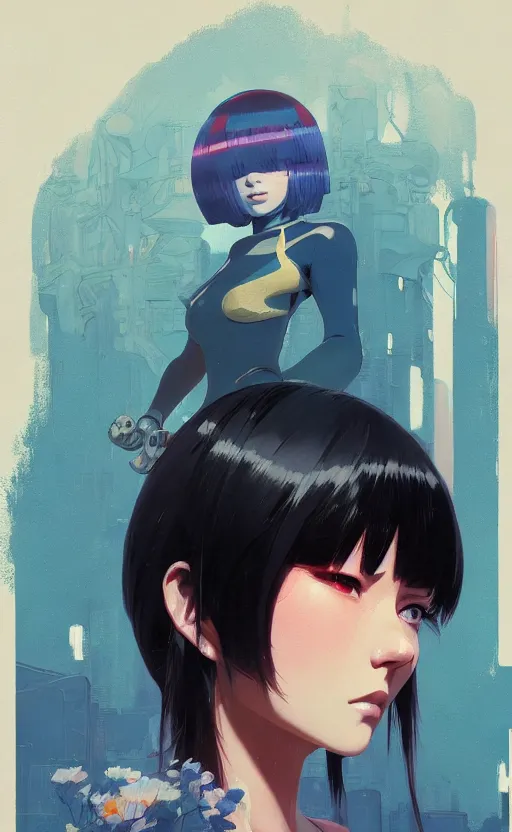 Prompt: a cute woman, very coherent, painted by painted by James Gilleard, airbrush, art by JamesJean and fine details. Anime. realistic shaded lighting poster by Ilya Kuvshinov katsuhiro otomo ghost-in-the-shell, magali villeneuve, artgerm, Jeremy Lipkin and Michael Garmash and Rob Rey