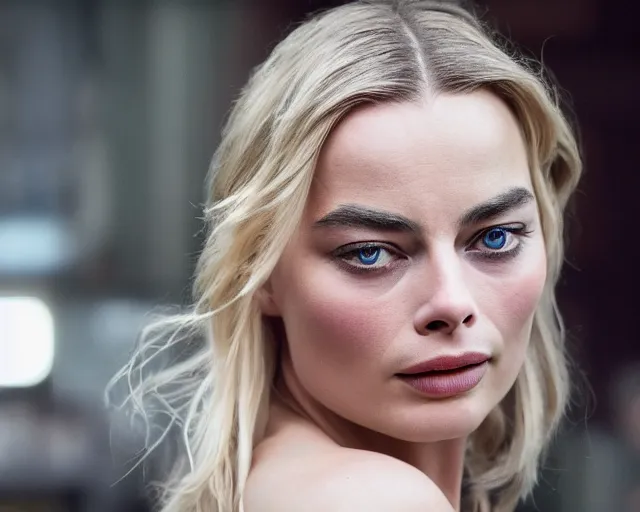 Prompt: a beautiful mix of margot robbie and emilia clark, hyper realistic face, beautiful eyes, cinematic, long shot, hyper detailed, 8 5 mm photograph, 8 k resolution, film still, sharp lens, wide lens
