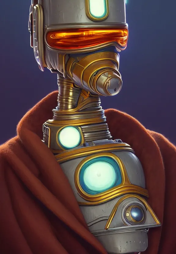 Prompt: portrait of bender from futurama, looking at camera, d & d, intricate, elegant, stylish, regal, fantasy, extremely detailed, digital painting, artstation, concept art, smooth, sharp focus, illustration, ambient lighting, art by artgerm and greg rutkowski and alphonse mucha and simon stalenhag