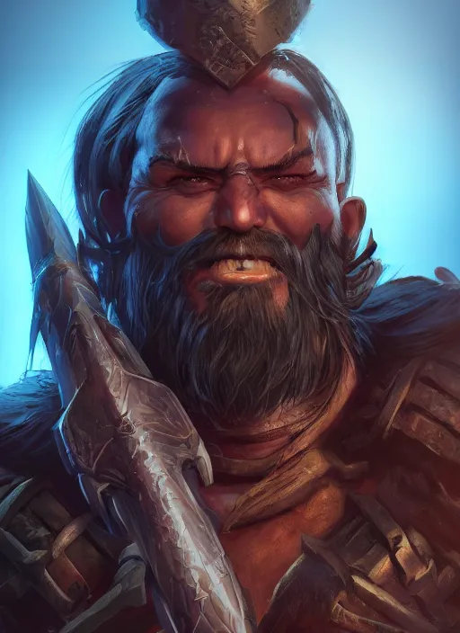 Image similar to A fantasy comic book style portrait painting of a grim barbarian warrior, unreal 5, DAZ, hyperrealistic, octane render, cosplay, RPG portrait, dynamic lighting